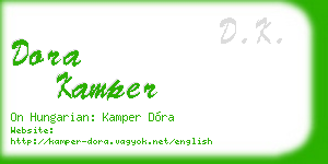 dora kamper business card