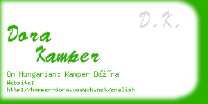 dora kamper business card